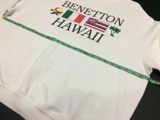 VINTAGE UNITED COLORS OF BENETTON HAWAII SPELL OUT BIG LOGO WHITE SIZE XL 7