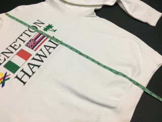 VINTAGE UNITED COLORS OF BENETTON HAWAII SPELL OUT BIG LOGO WHITE SIZE XL 8