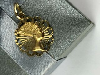 Antique Vintage 14k Gold Egyptian Revival Nefertiti Charm Pendant 4