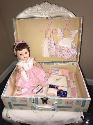 Vintage 15” Tiny Tears American Character Doll Dress & Case Plus