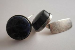 Vtg Estate David Andersen Norway Sterling Silver Blue Lapis Lazuli Cufflinks