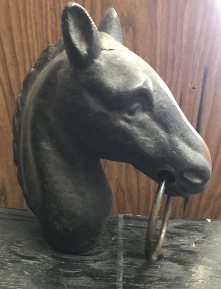 Vintage Cast Iron Horse Head Hitching Post Topper