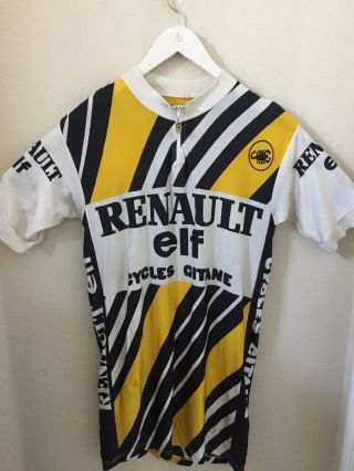 Vintage Renault Elf Gitane Tour De France Cycling Jersey Size L Castelli Italy