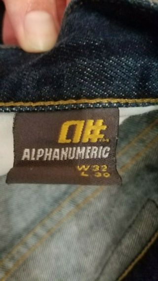 Vintage 90s Alphanumeric Jeans 32W 29L 33W JNCO Wide Leg Grunge Skater Punk Goth 5