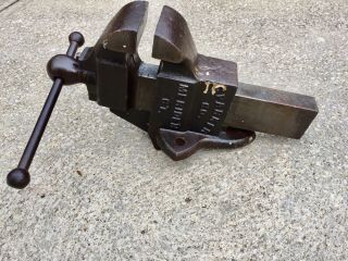 Vintage Chas.  Parker No.  A Industrial Vise 3 1/4 Machinist Mechanics Blacksmith