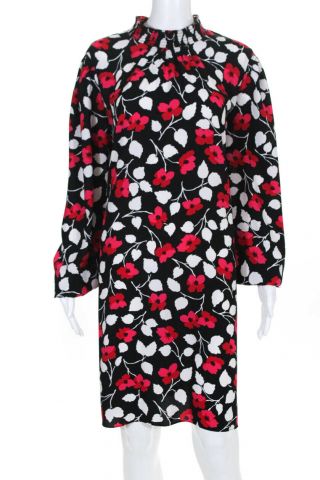 Kate Spade Womens Vintage Fleur Crepe Dress Shift Black Pink Size Xxl 11567616