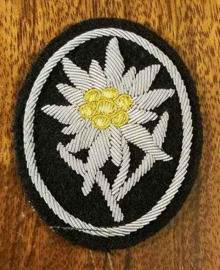 Ww2 Wwii German Military Elite Soldiers Edelweiss Arm Patch Cloth Insignia