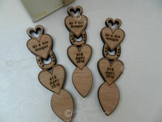 Personalised Wooden Heart Mini Love Spoons,  Favours,  Vintage Wedding Decorations