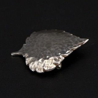 VTG Sterling Silver J Jim HAYES ASPEN CO Handmade Hammered Leaf Brooch Pin - 7g 2