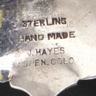 VTG Sterling Silver J Jim HAYES ASPEN CO Handmade Hammered Leaf Brooch Pin - 7g 6