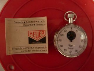 Vintage Swiss Made HEUER 7 Jewels Mechanical Wind Up Stopwatch 4