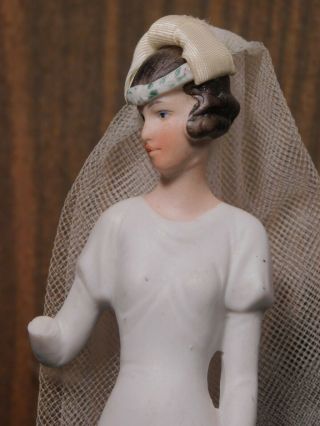 2 Antique Hertwig Germany Bisque Porcelain Bride Groom Wedding Cake Topper 3