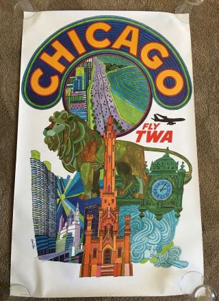 David Klein,  Twa Chicago Travel Poster,  1960 