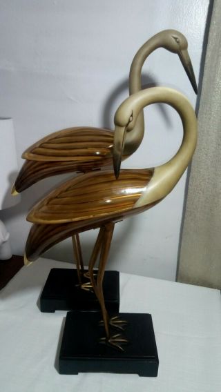 Vintage Mid Century Modern Egret Water Bird Statues Sculptures Carolyn Kinder