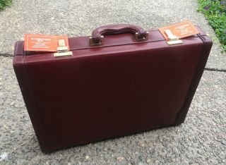 Vintage Hit Prestige Leather Briefcase Attache Case Combo Lock Oxblood Nos