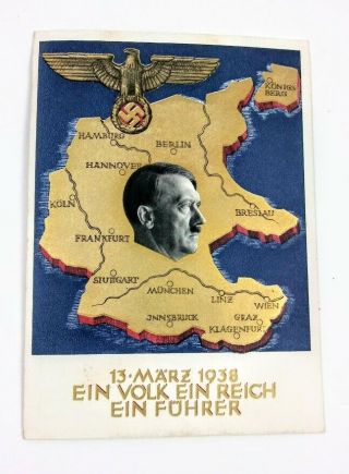 Wwii Germany Postal Stationery Ein Volk Ein Reich Ein Fuhrer Pm 9april 1938 Wien