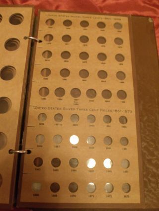 Vintage Rare National Coin Album Large Cents 1793 - 1857 & Nickel & Silver 3 Cent 8