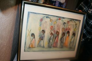 Rare 1971 Framed Degrazia Doubled Signed Print - Owner Was Degrazia Family Member