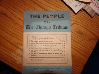 Vintage 1942 The People Vs The Chicago Tribune Union For Democratic Action