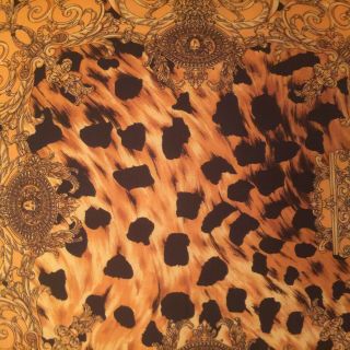 Vtg Gianni Versace pillow Made in Italy silk Cheetah print two sided 6