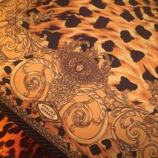 Vtg Gianni Versace pillow Made in Italy silk Cheetah print two sided 8