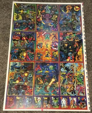 1993 Marvel Universe Series 4 Skybox Set Card 1 - 81 Uncut Sheet Rare
