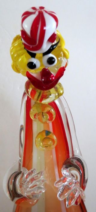 Murano Art Glass Very Large Cenedese Clown Very Rare And Unusual Signed 10