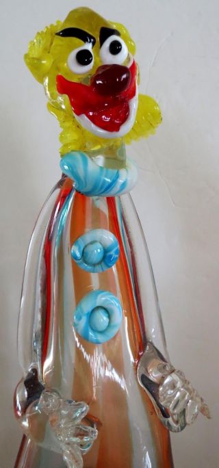 Murano Art Glass Very Large Cenedese Clown Very Rare And Unusual Signed 11