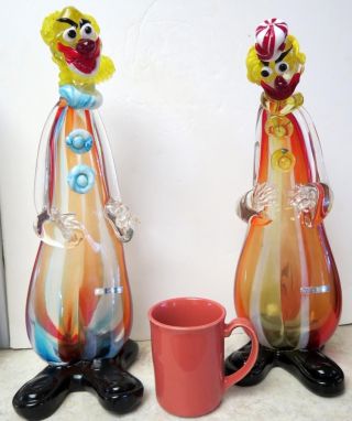 Murano Art Glass Very Large Cenedese Clown Very Rare And Unusual Signed