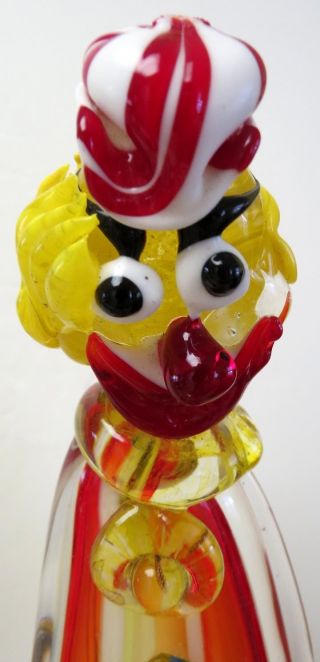 Murano Art Glass Very Large Cenedese Clown Very Rare And Unusual Signed 5
