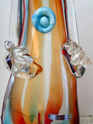 Murano Art Glass Very Large Cenedese Clown Very Rare And Unusual Signed 7