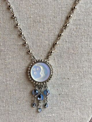 Silver Kirks Folly Seaview Moon Half Moon And Stars Necklace