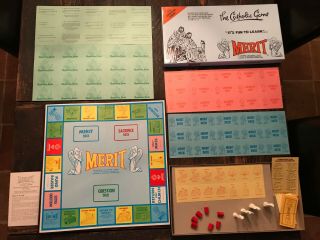 Rare Merit The Catholic Game 1962 Vintage Board Church Christian Family Unplayed