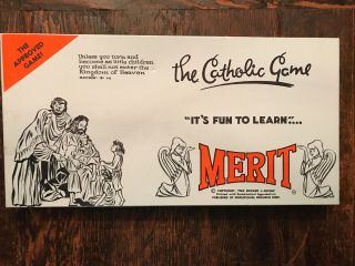 RARE Merit The Catholic Game 1962 Vintage Board Church Christian Family UNPLAYED 2