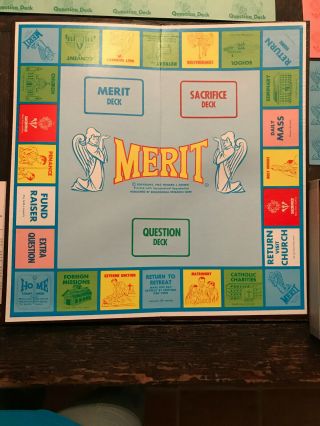 RARE Merit The Catholic Game 1962 Vintage Board Church Christian Family UNPLAYED 3
