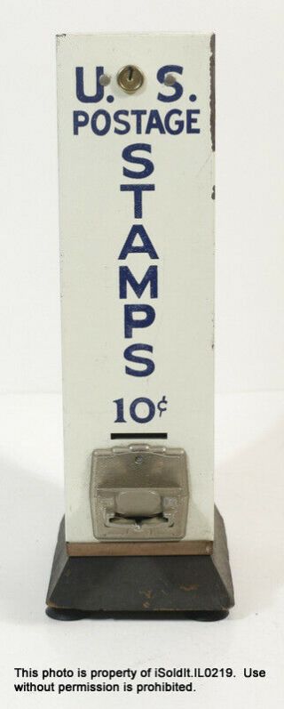 Vintage Metal Us Postage Stamps Dispenser 10 - Cents