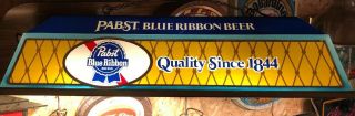 Vintage Pabst Blue Ribbon Lighted Pool Table Sign Plastic Lightweight