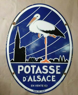 POTASSE D ' ALSACE VINTAGE PORCELAIN SIGN 23 1/2 X 31 1/2 INCHES 2