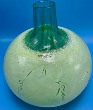 Kosta Boda Fruit Frutteria Gourde Sahlin Rare Vintage Glass Art Signed Green