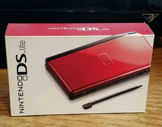 Factory Nintendo Ds Lite Crimson Red/black Handheld System Rare