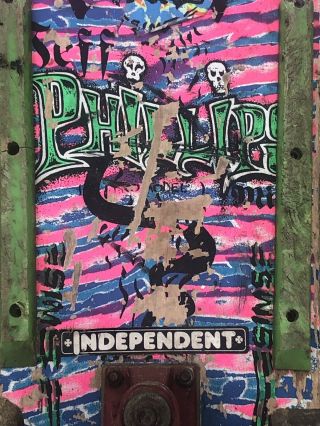 1987 SIMS JEFF PHILLIPS MINI PRO MODEL COMPLETE SKATEBOARD TIE DYE DEMONS 2