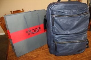 Tumi Rare Blue Leather Back Pack.