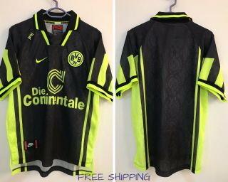 Vintage Shirt Borussia Dortmund 1996/1997 Football Nike Bvb Away Jersey Size M
