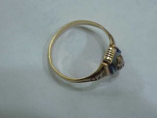 571 ANTIQUE 1941 TAFT SCHOOL RING SOLID 10K GOLD SAPPHIRE MOP 3 GRAMS 3