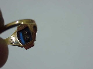 571 ANTIQUE 1941 TAFT SCHOOL RING SOLID 10K GOLD SAPPHIRE MOP 3 GRAMS 4