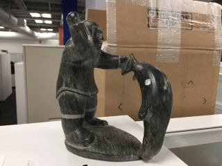 STUNNING INUKITUT Vintage Inuit Eskimo Art Sculpture Signed 1960 4