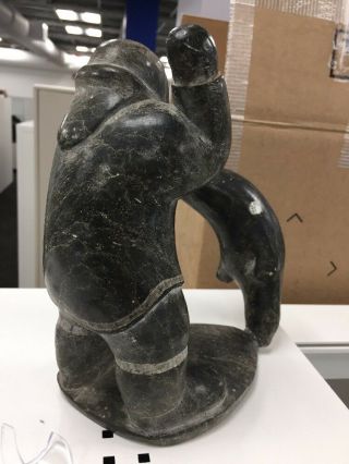 STUNNING INUKITUT Vintage Inuit Eskimo Art Sculpture Signed 1960 8