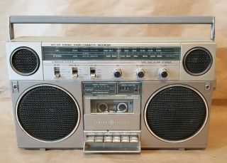 Vintage Ge 3 - 5257a Portable Boombox Ghettoblaster Am Fm Radio Cassette Read Desc