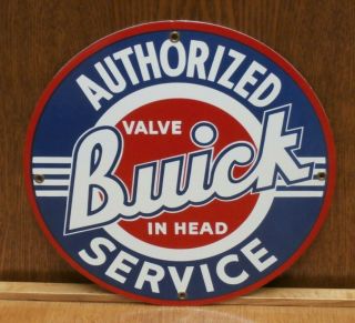 Vintage Authorized Buick Service Porcelain Advertising Sign - 11 - 3/4 "