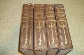 The Winning Of The West Theodore Roosevelt Rare Four Vol Set 1889 Exc.  Cond